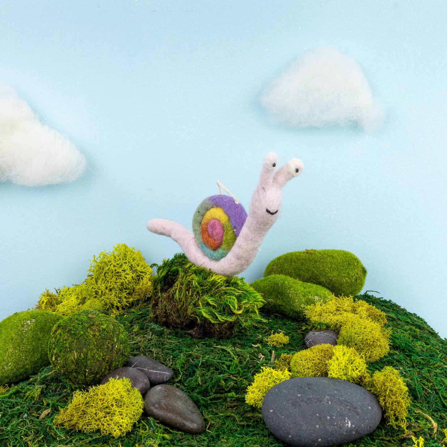 Pastel Rainbow Snail Ornament