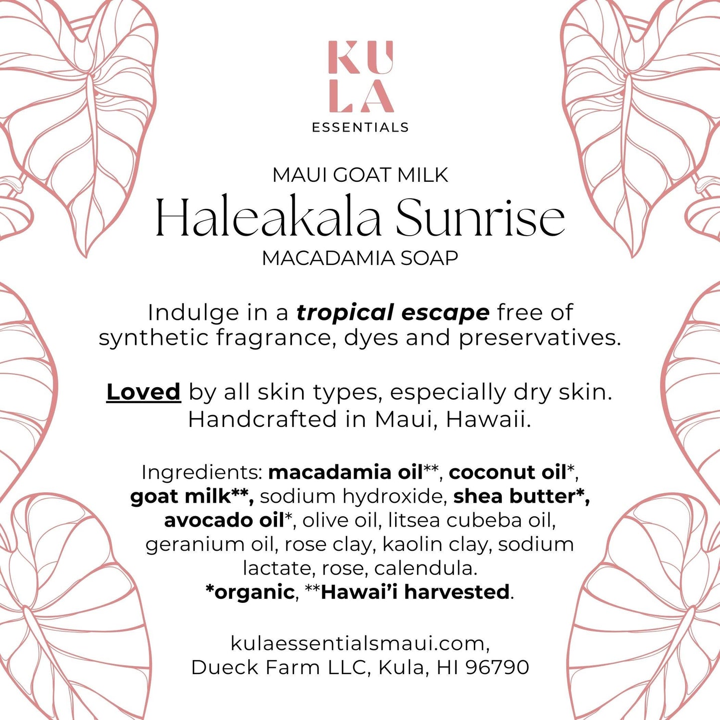 Maui Goat Milk Macadamia Soap - Haleakala Sunrise