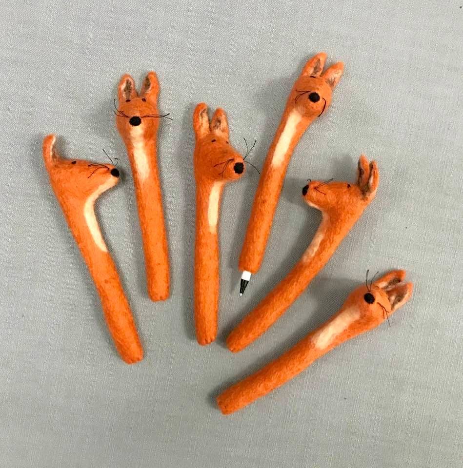 Fox Pencil Topper - 100% Wool