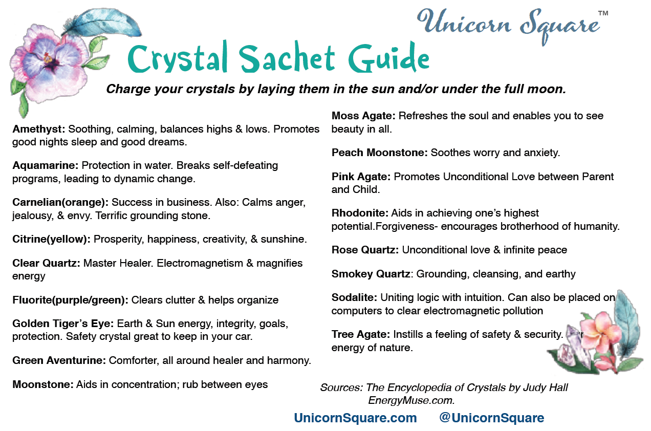 Selenite Wand & Four Tumbled Crystals - Unicorn Square