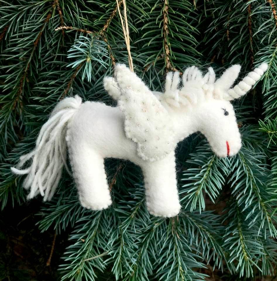Ornament-100% Wool - Unicorn