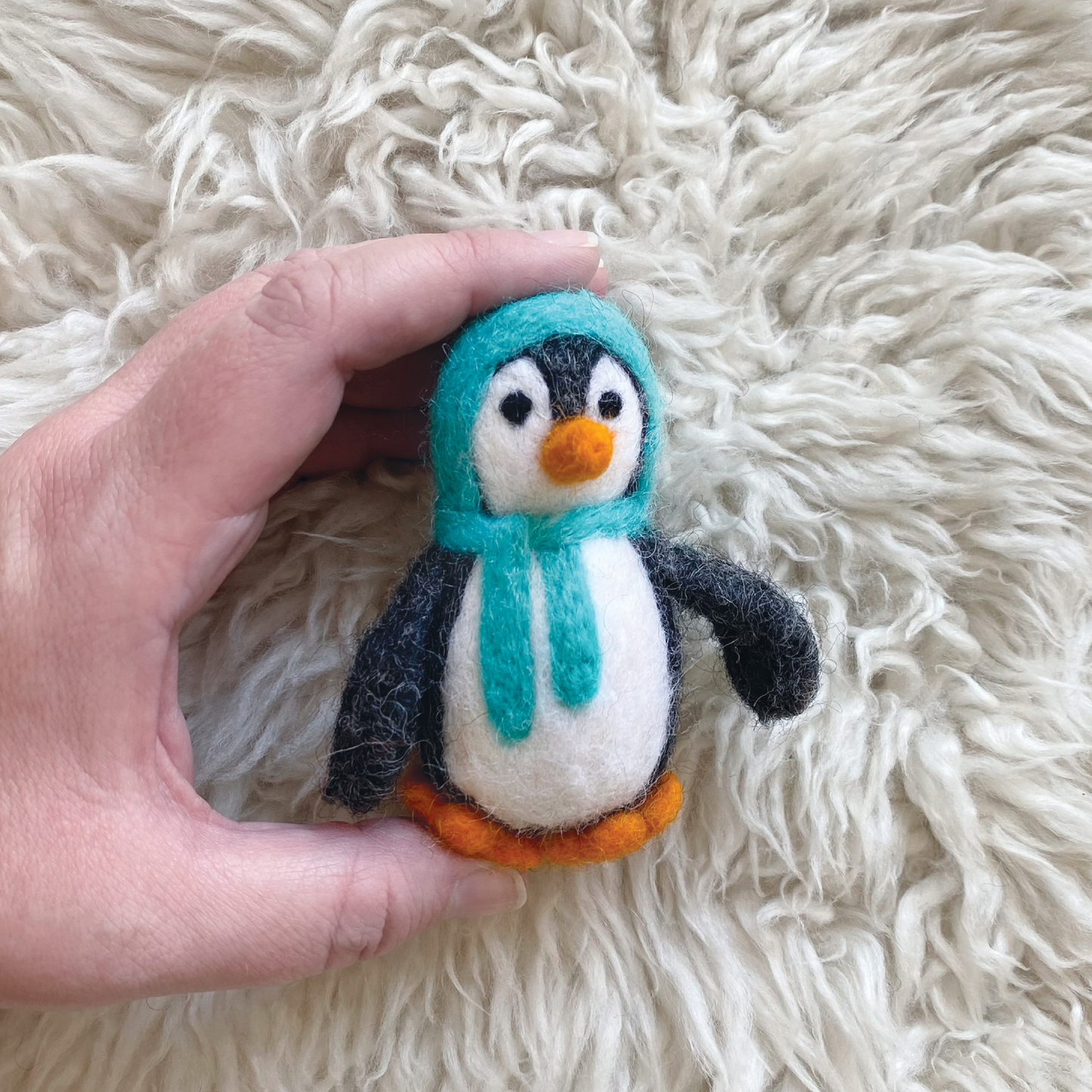 Felt Penguin with Blue Accessories