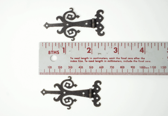 One (1) ~ 2-3/8" Medieval Fairy Decorative Bronze Finish Strap Hinges