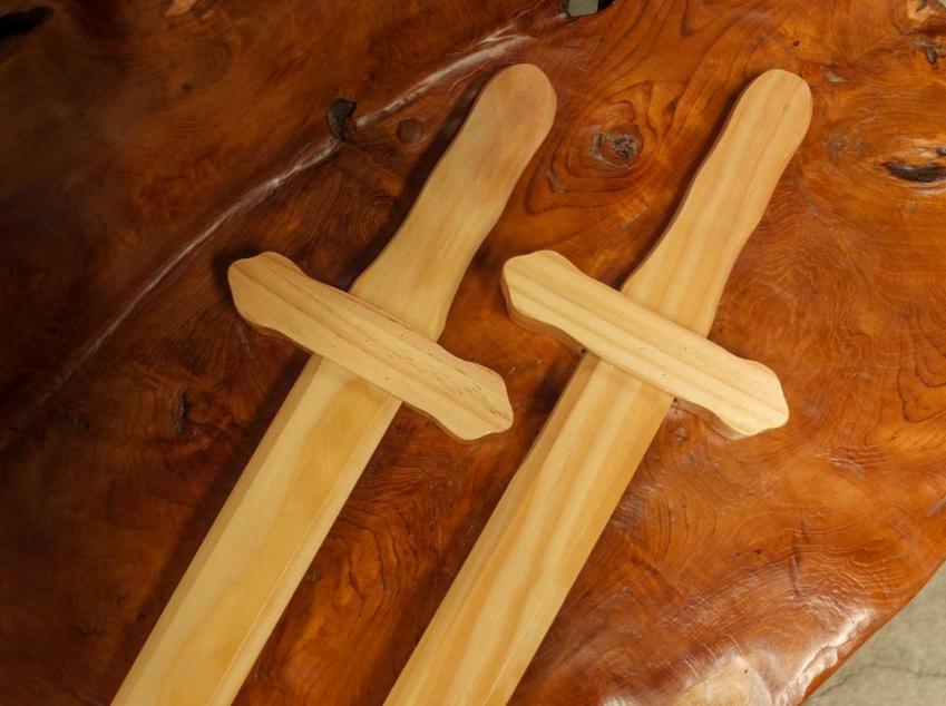 Sturdy Pine Wood Glossy Sword