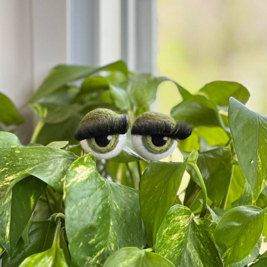 Felt Planter Eyeballs with Eyelashes 