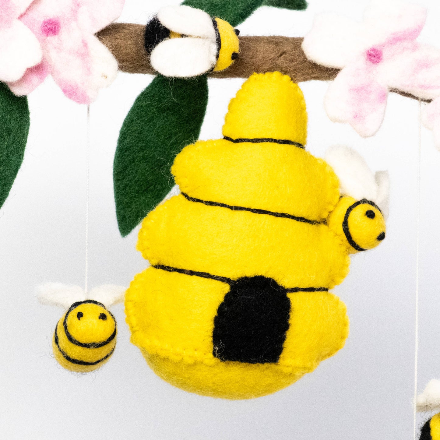 Bee Hive and Honey Bees - 100% Wool Mobile