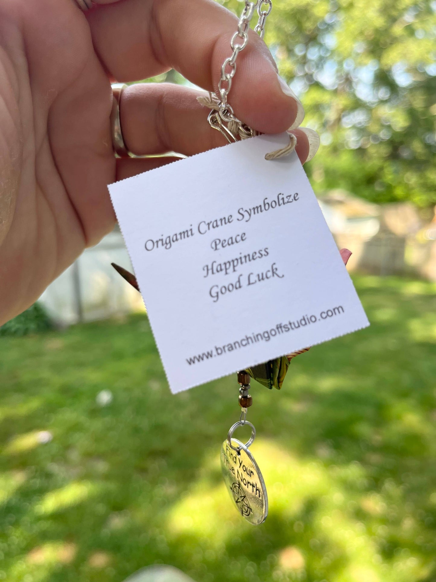 Origami Crane Car Charm