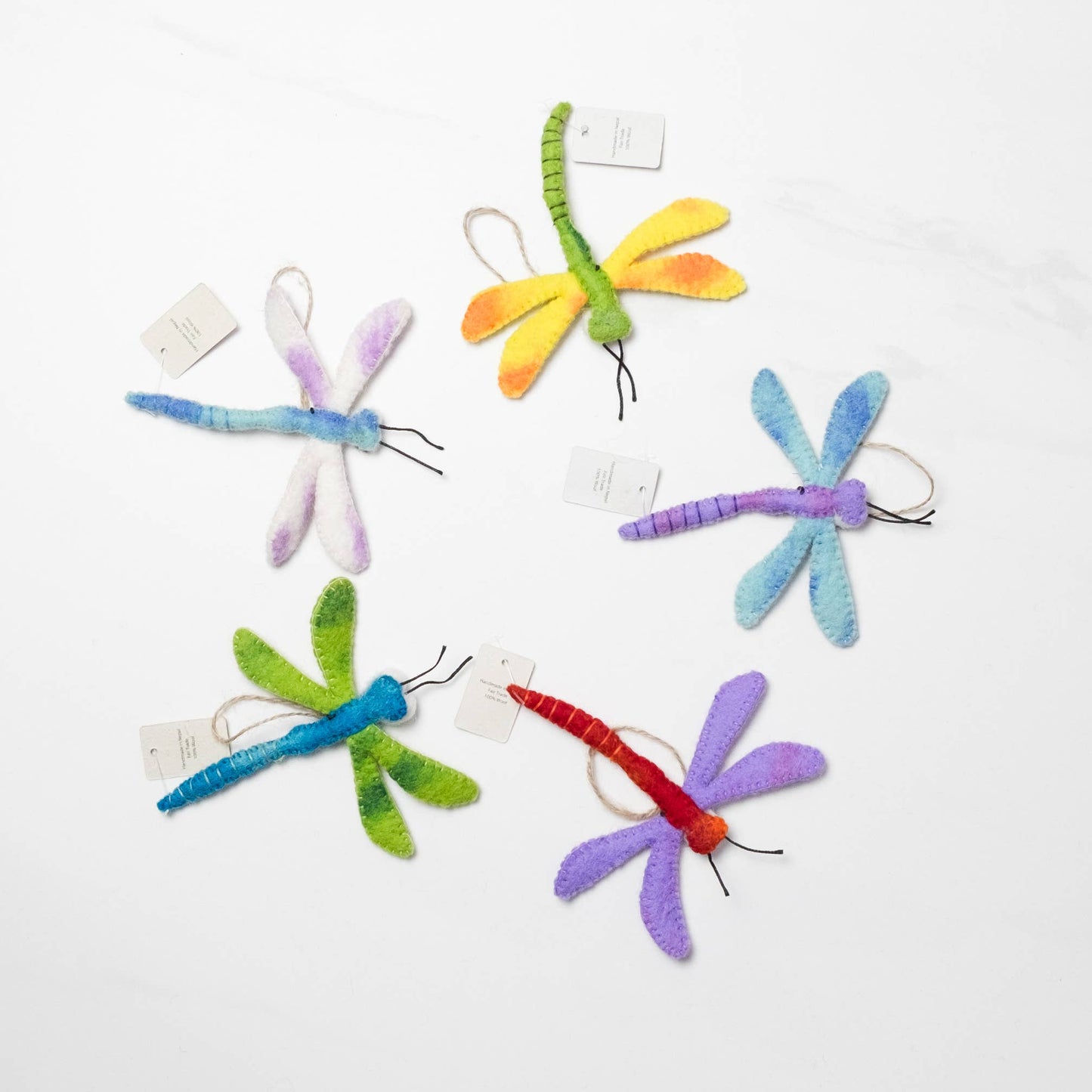 Dragonfly Ornaments - 100% Wool