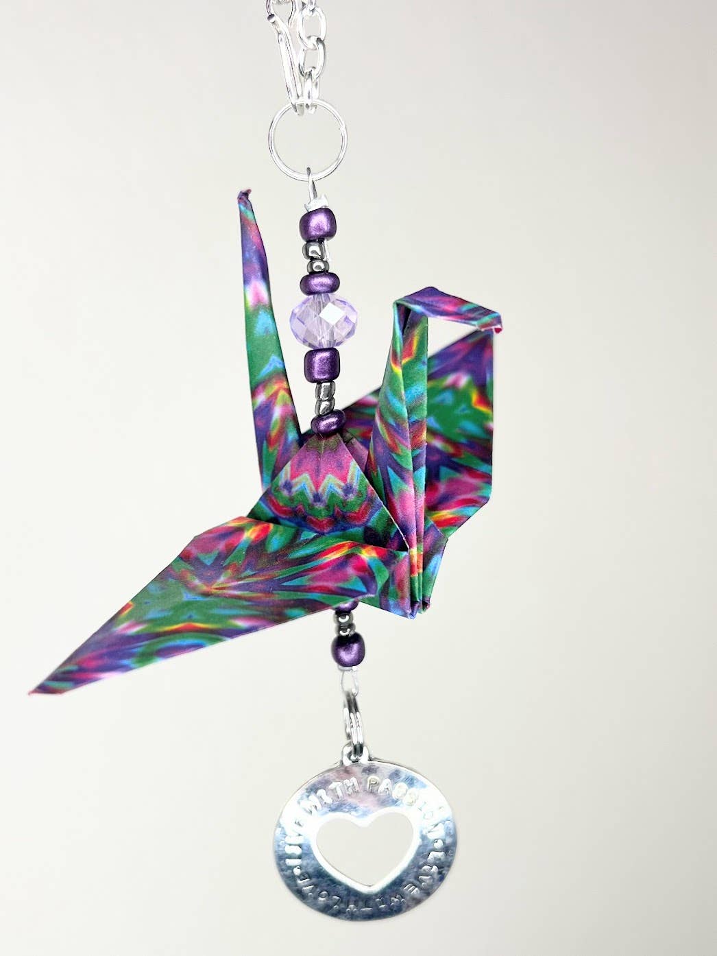 Origami Crane Car Charm