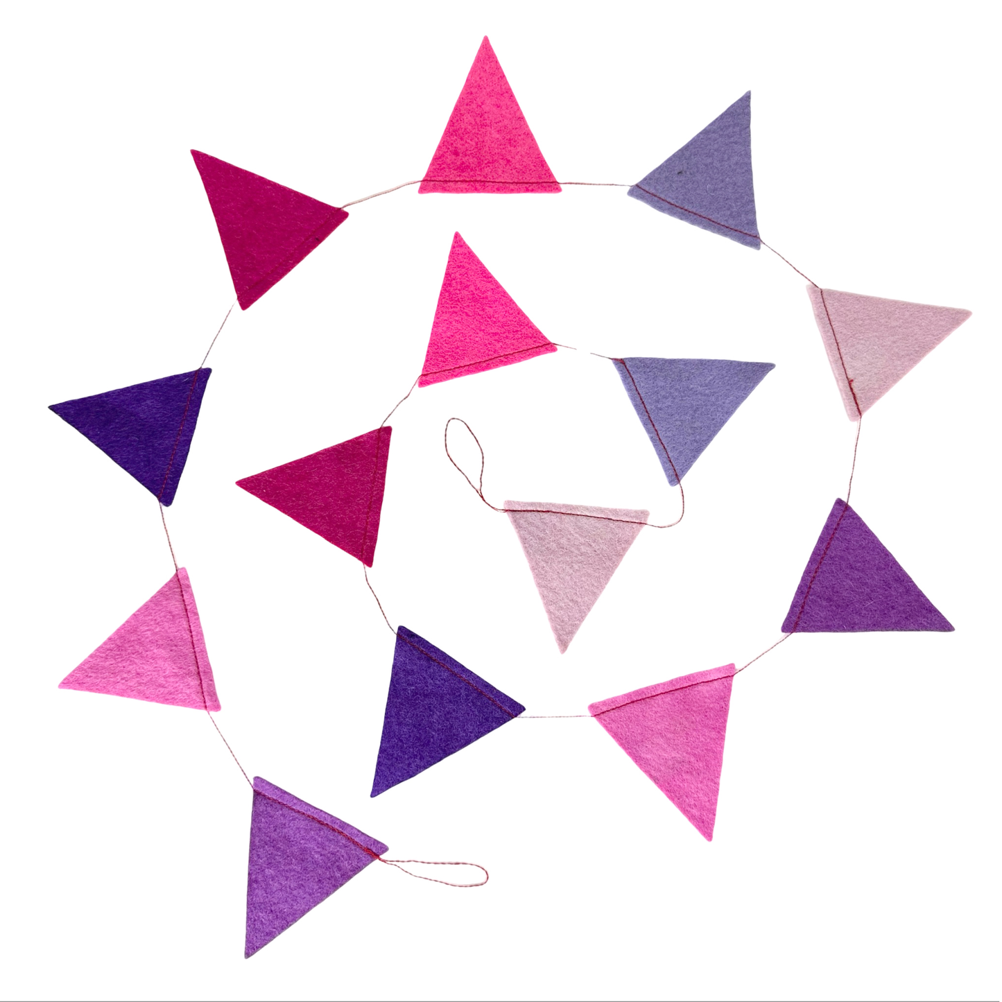 Pink & Purple 100 % Wool Felt Bunting