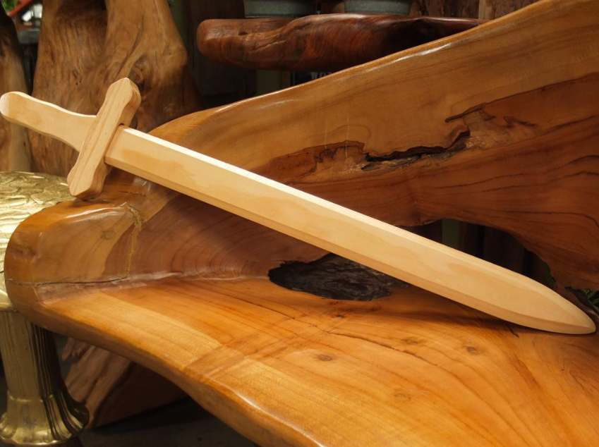 Sturdy Pine Wood Glossy Sword