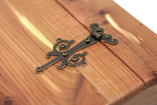 One (1) ~ 2-3/8" Medieval Fairy Decorative Bronze Finish Strap Hinges