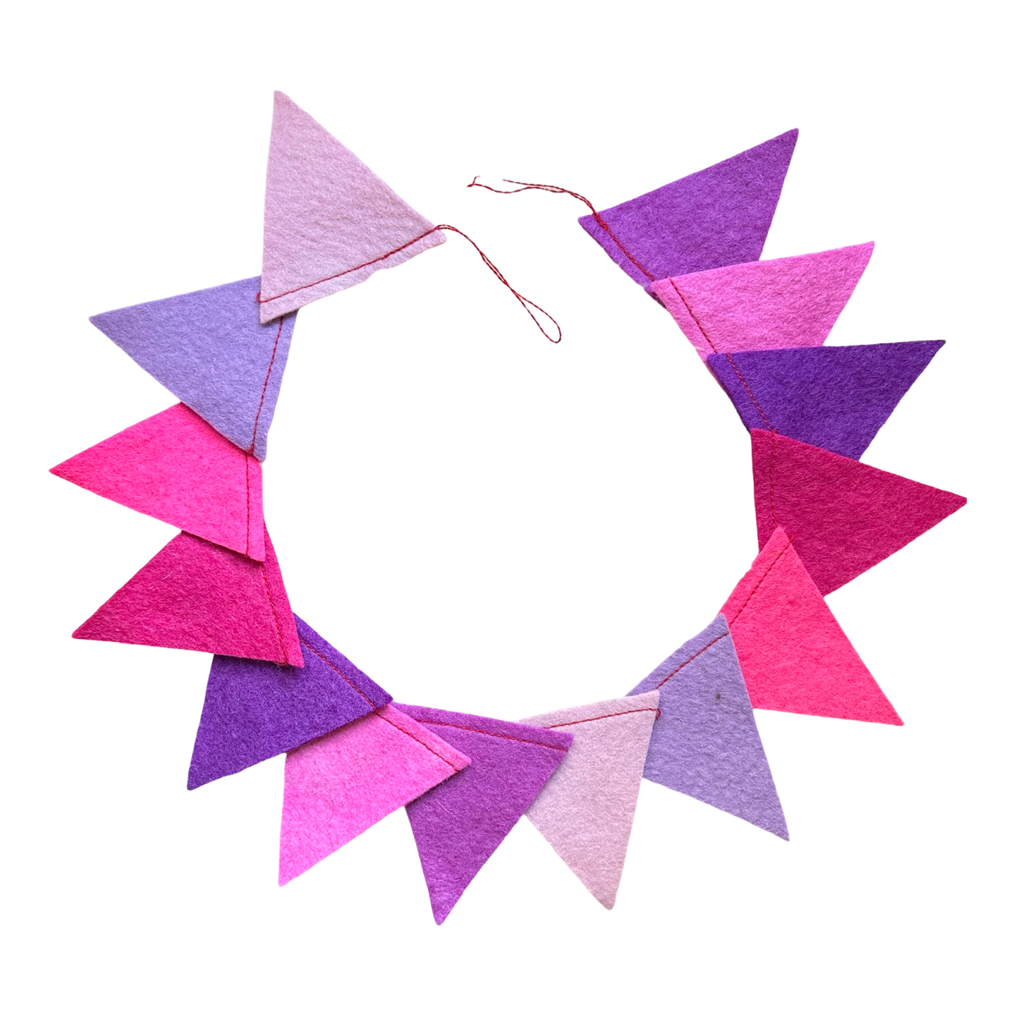 Pink & Purple 100 % Wool Felt Bunting