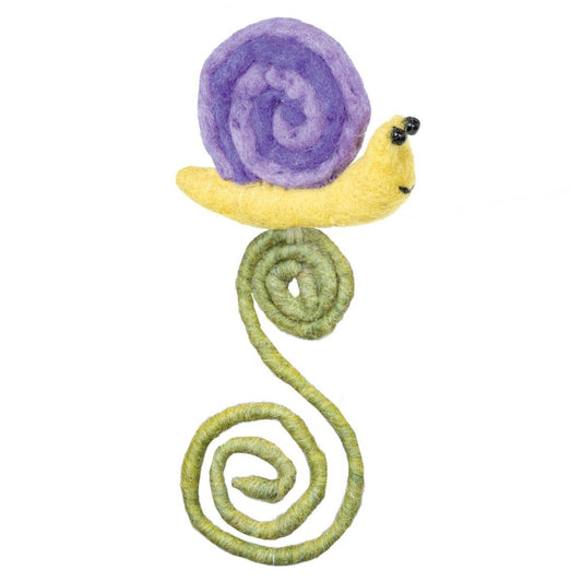 Snail Frond Friend on Vintage Blue Glass Bottle