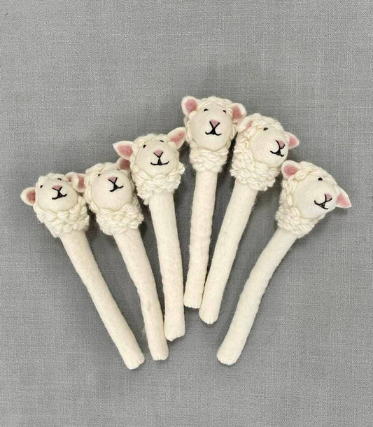 Sheep Pencil Topper -  100% Wool