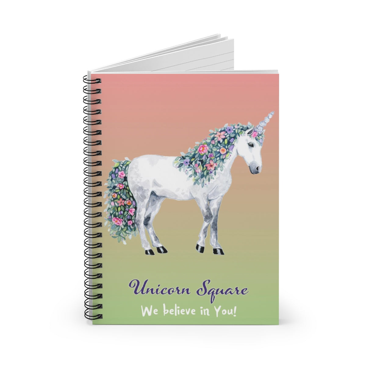 Spiral Notebook - Ruled Line - Unicorn Square
