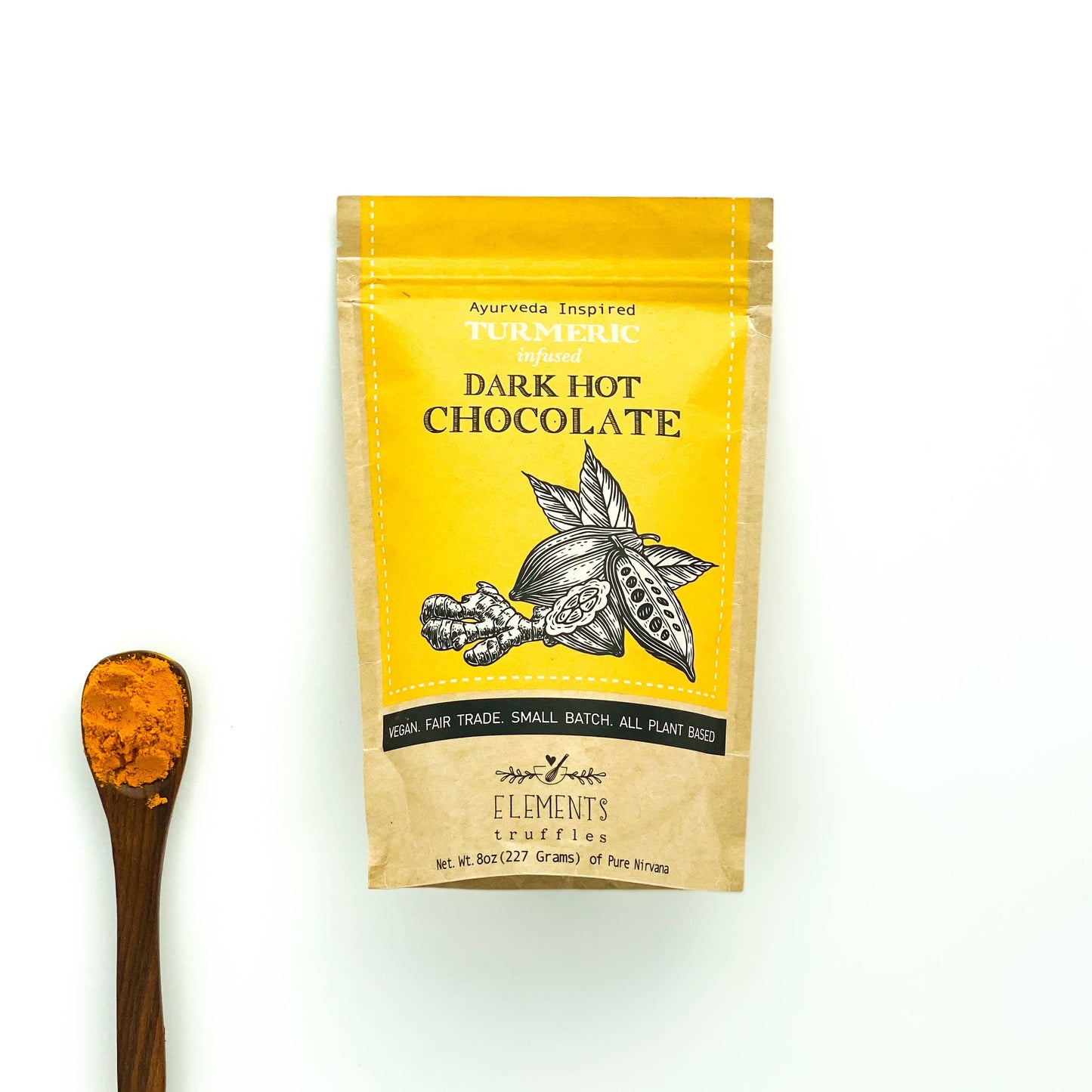 Delicious Hot Chocolate  Infused with Turmeric VEGAN (8oz)