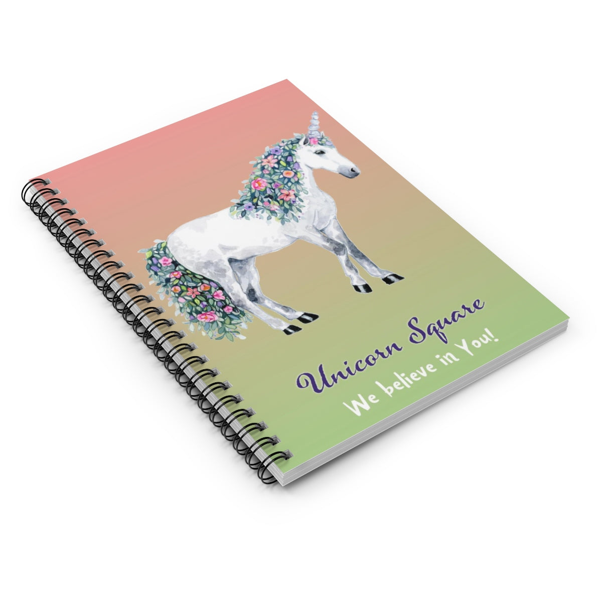 Spiral Notebook - Ruled Line - Unicorn Square