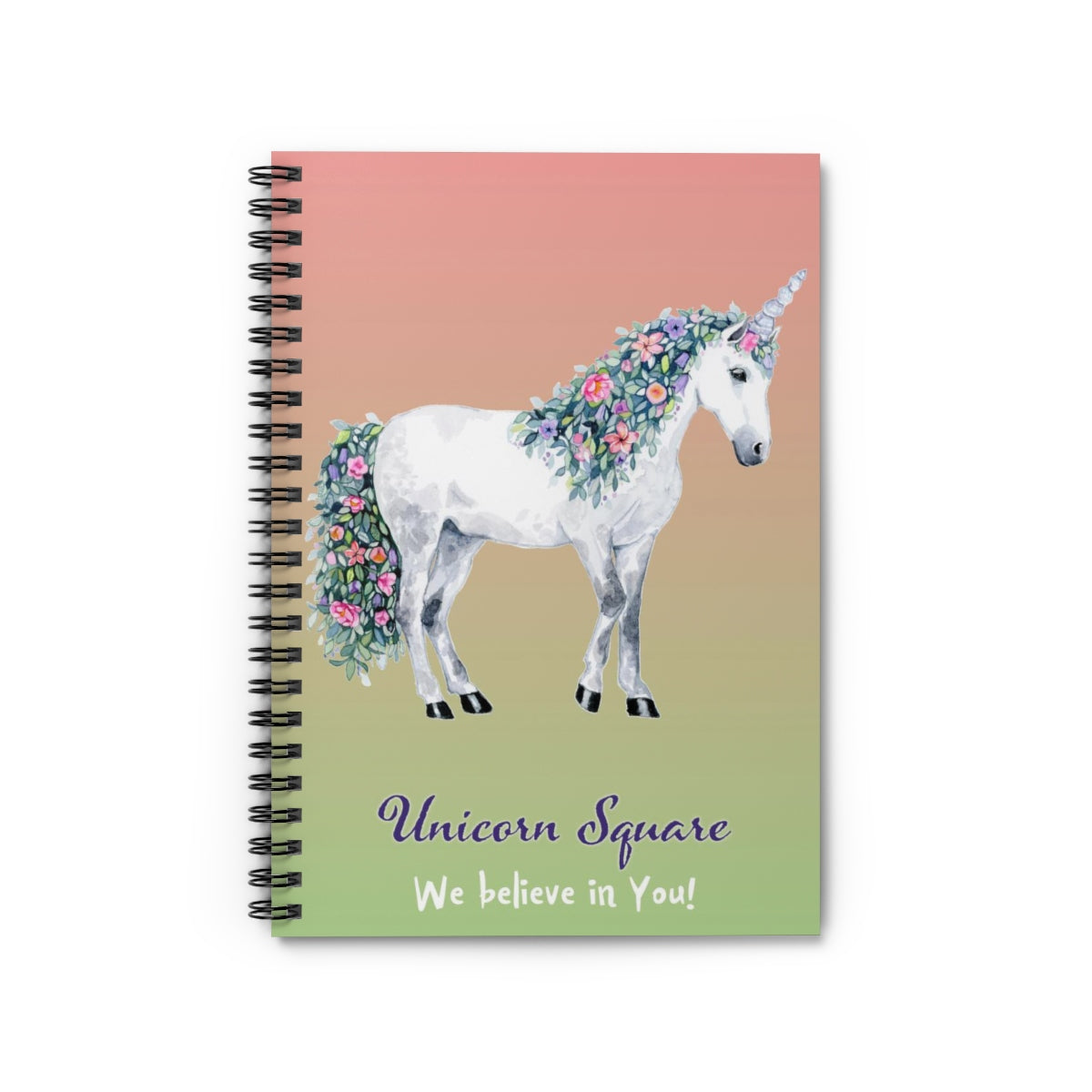 Spiral Notebook - Ruled Line - Unicorn Square