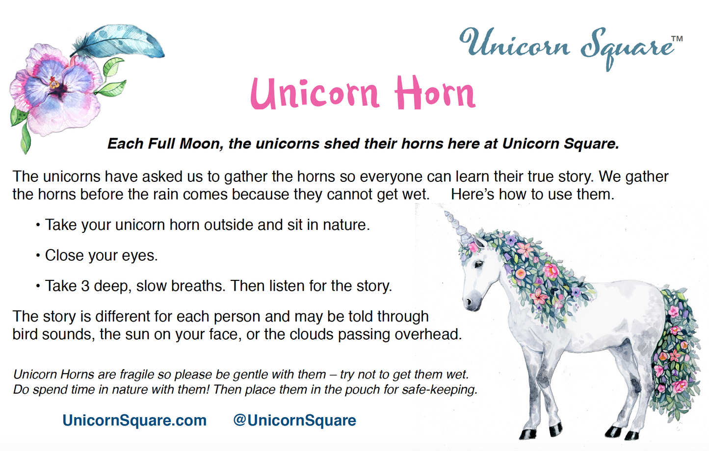 Unicorn Horn ~ Green Plumeria filled with Dried Lavender - Unicorn Square